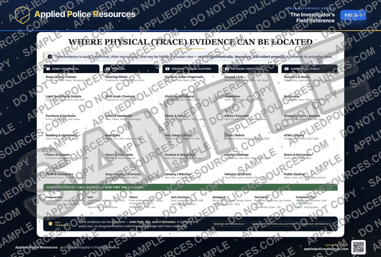 Where Physical (Trace) Evidence Can be Located