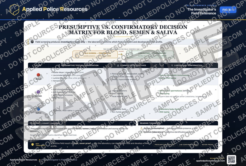 Presumptive vs. Confirmatory Decision Matrix for Blood, Semen & Saliva