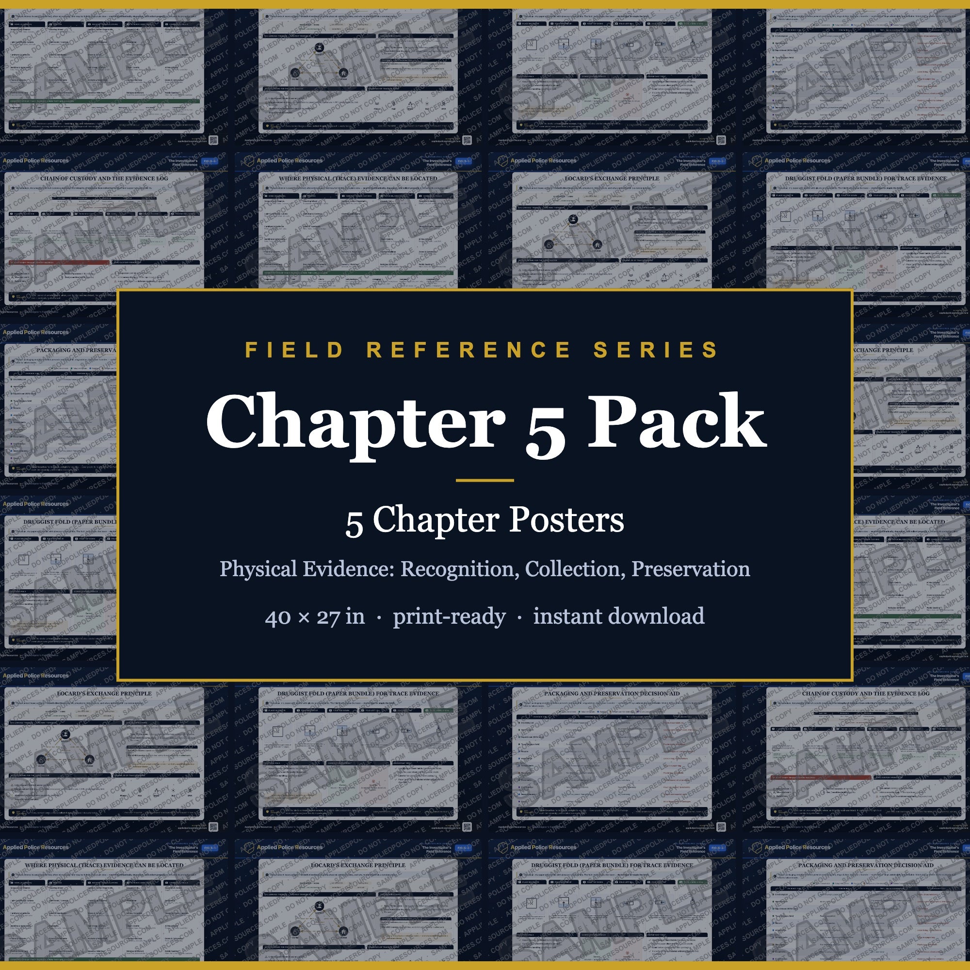 Chapter 5 Poster Pack — Physical Evidence: Recognition, Collection, Preservation (Field Reference Series)