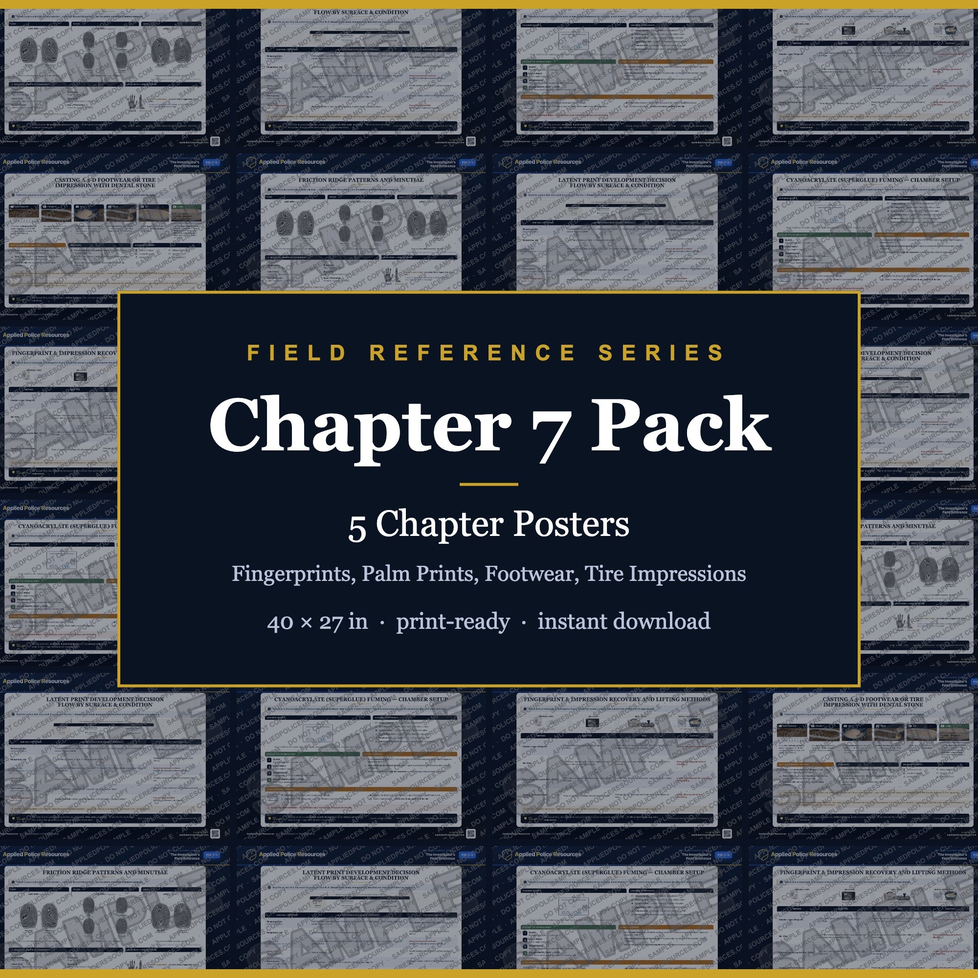 Chapter 7 Poster Pack — Fingerprints, Palm Prints, Footwear, Tire Impressions (Field Reference Series)