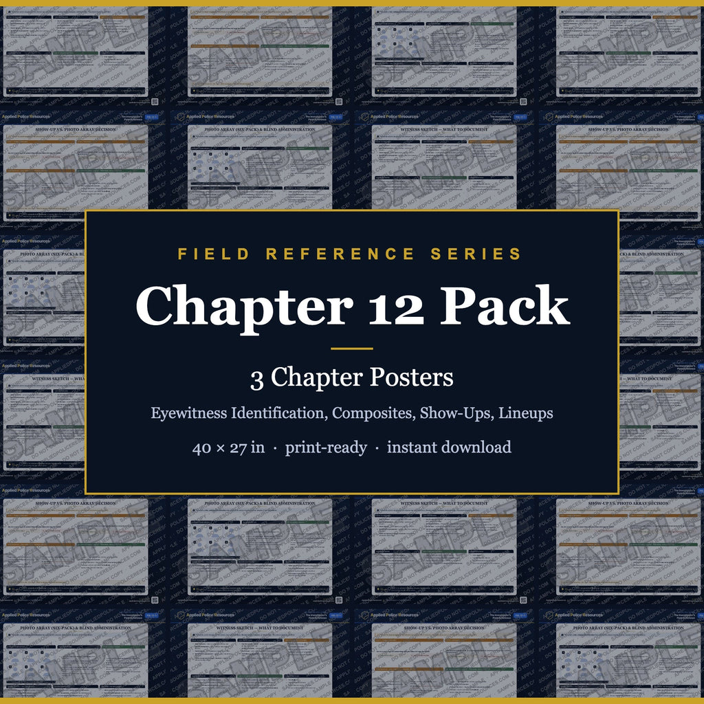 Chapter 12 Poster Pack — Eyewitness Identification, Composites, Show-Ups, Lineups (Field Reference Series)