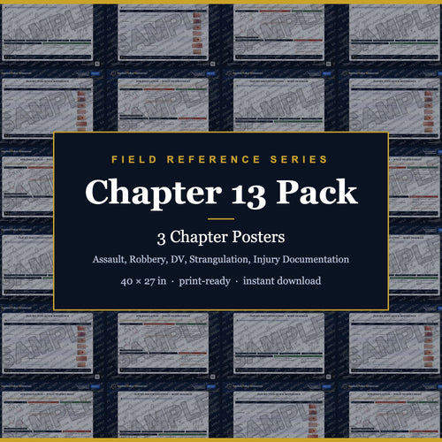 Chapter 13 Poster Pack — Assault, Robbery, DV, Strangulation, Injury Documentation (Field Reference Series, Agency License)