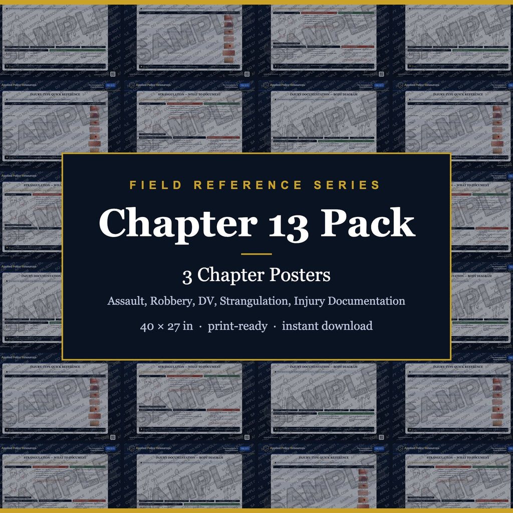 Chapter 13 Poster Pack — Assault, Robbery, DV, Strangulation, Injury Documentation (Field Reference Series)