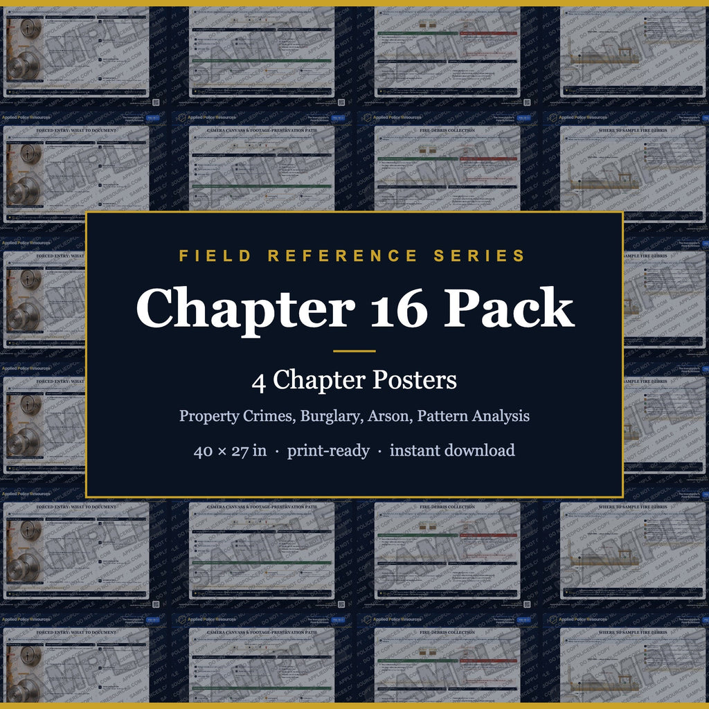 Chapter 16 Poster Pack — Property Crimes, Burglary, Arson, Pattern Analysis (Field Reference Series, Agency License)