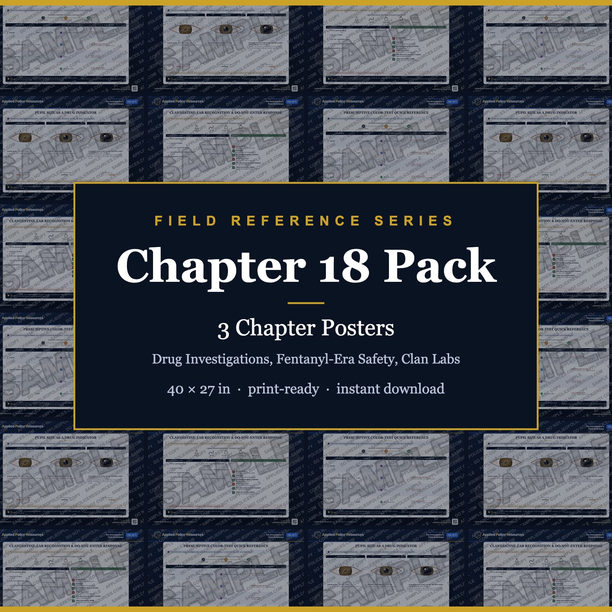 Chapter 18 Poster Pack — Drug Investigations, Fentanyl-Era Safety, Clan Labs (Field Reference Series, Agency License)