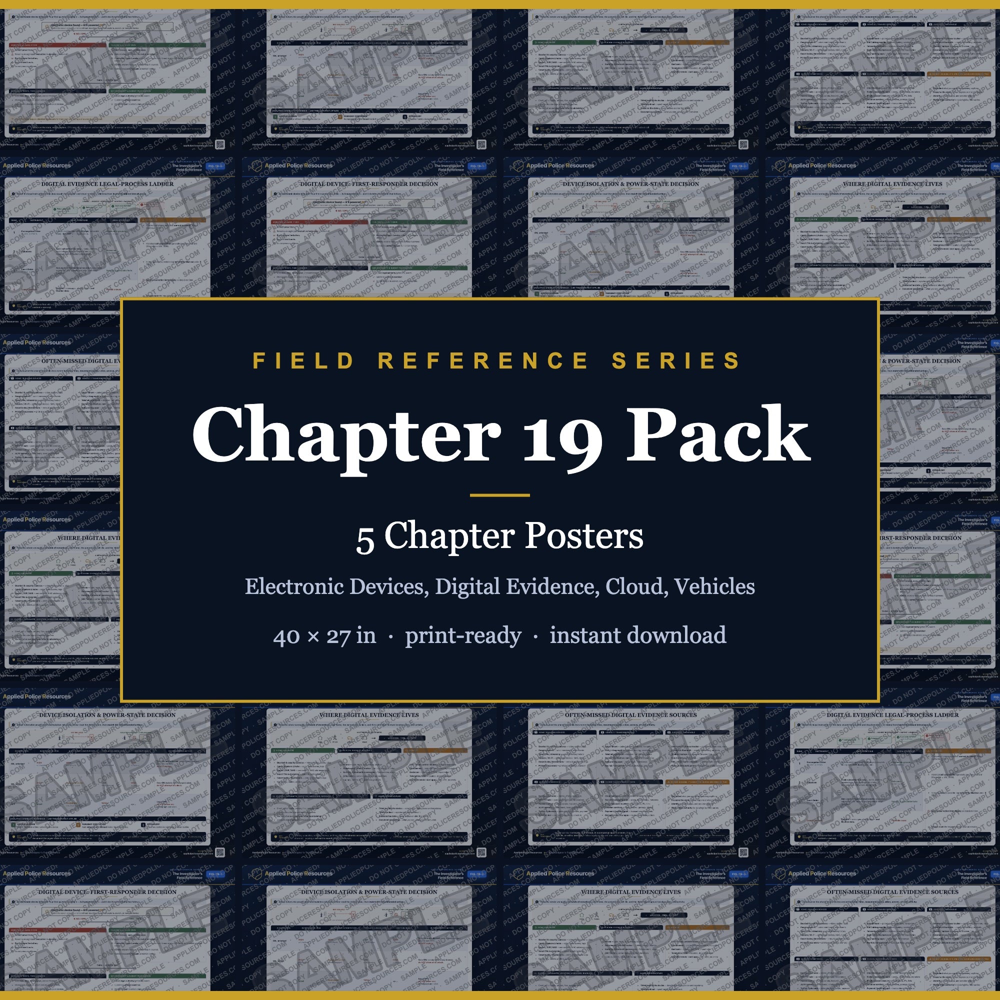 Chapter 19 Poster Pack — Electronic Devices, Digital Evidence, Cloud, Vehicles (Field Reference Series)