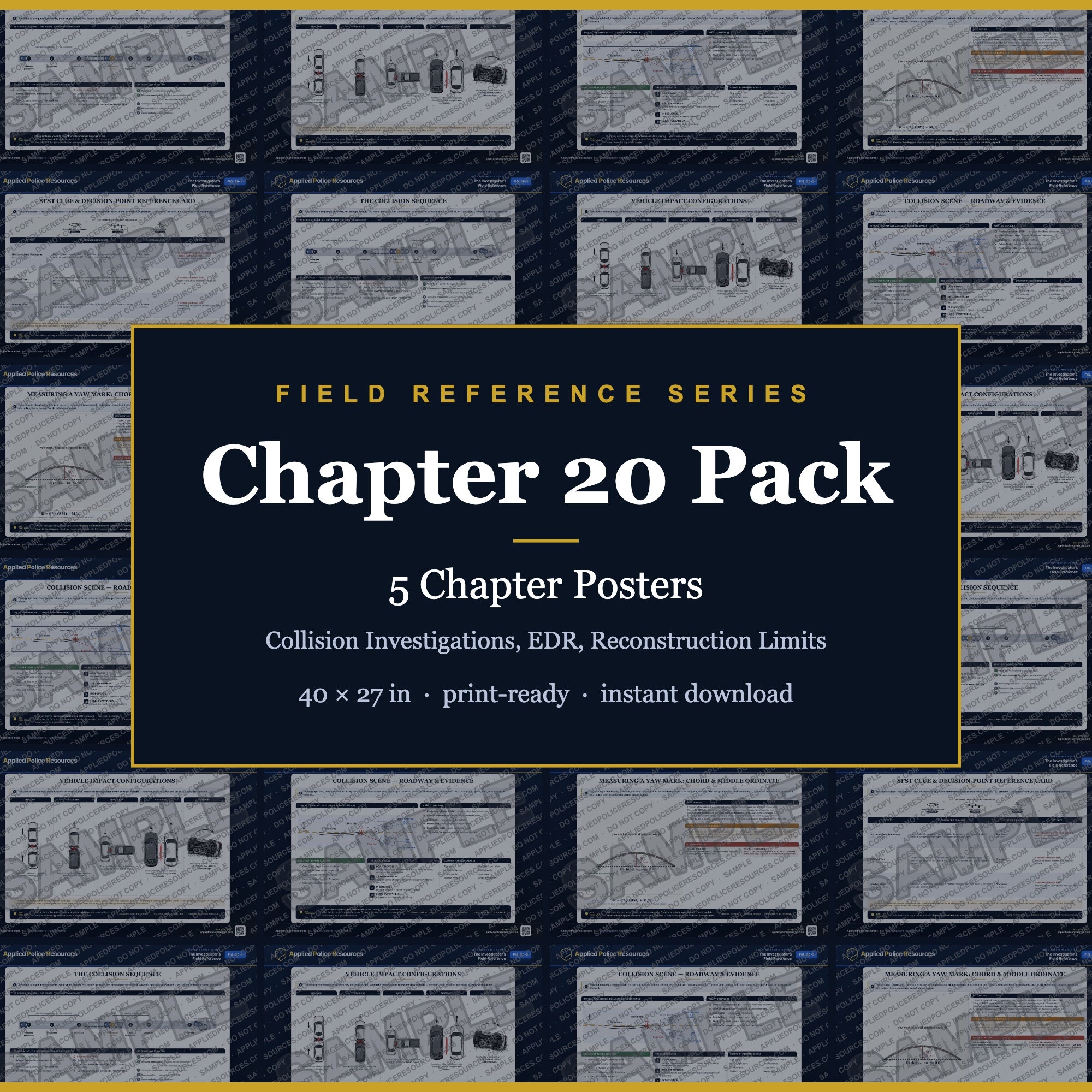Chapter 20 Poster Pack — Collision Investigations, EDR, Reconstruction Limits (Field Reference Series)