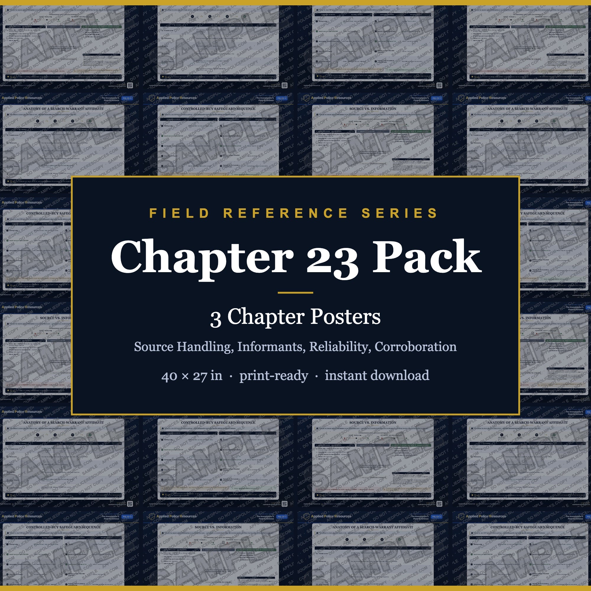 Chapter 23 Poster Pack — Source Handling, Informants, Reliability, Corroboration (Field Reference Series, Agency License)