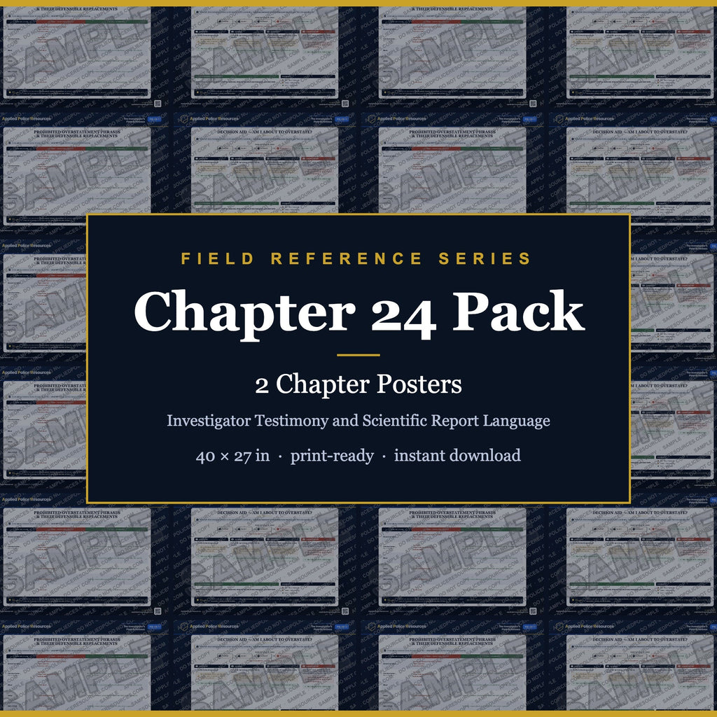 Chapter 24 Poster Pack — Investigator Testimony and Scientific Report Language (Field Reference Series)