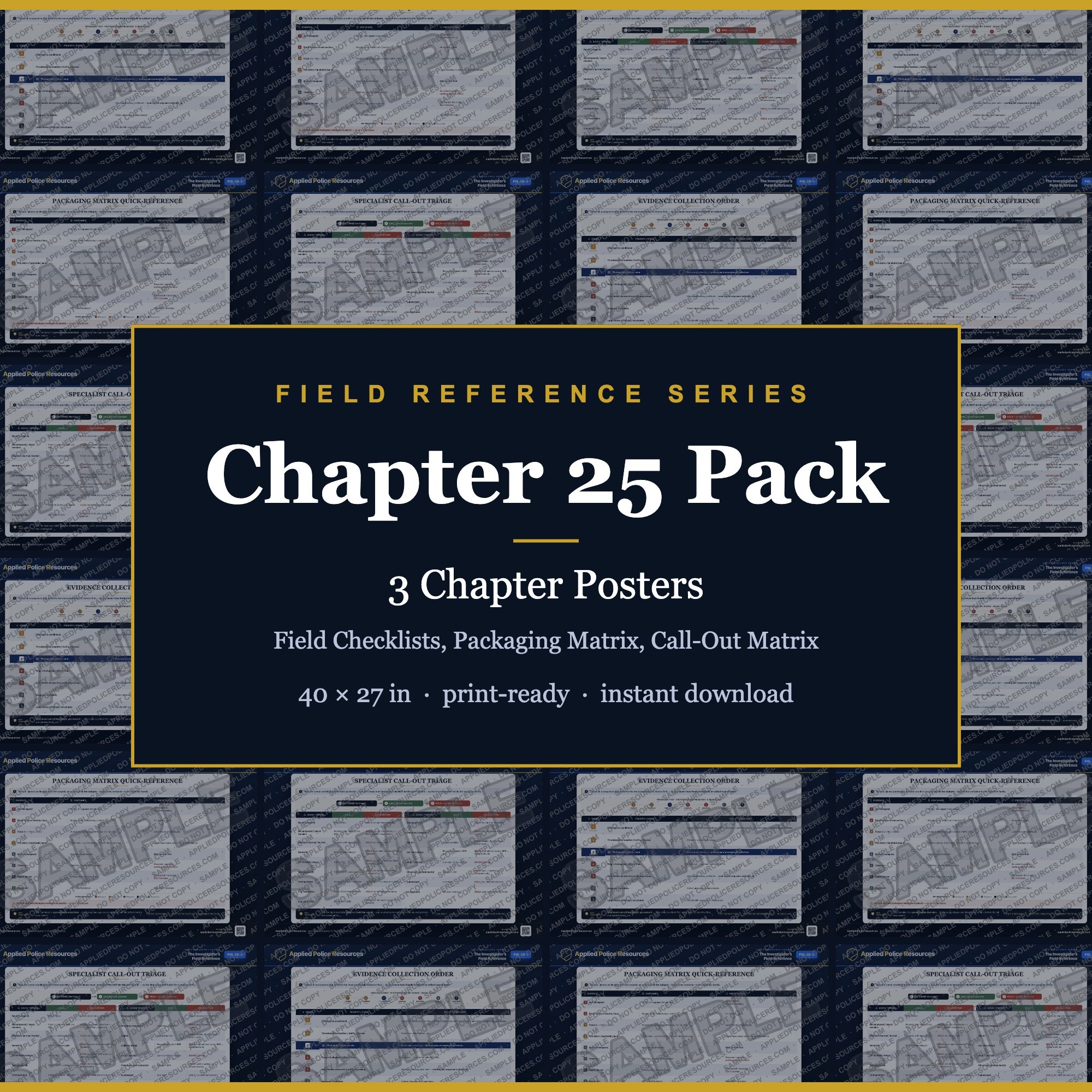 Chapter 25 Poster Pack — Field Checklists, Packaging Matrix, Call-Out Matrix (Field Reference Series)